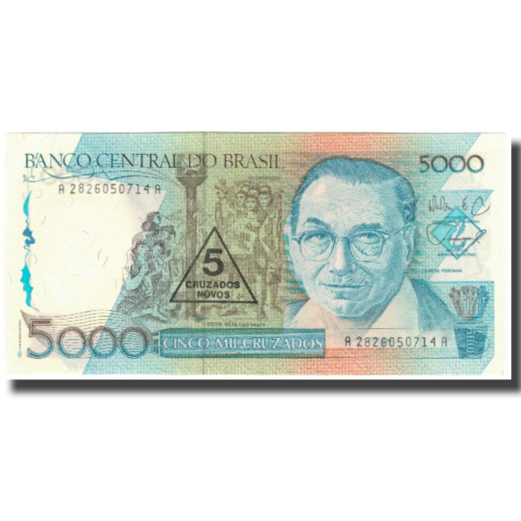 Billete, 5 Cruzados Novos on 5000 Cruzados, Brasil, KM:217a, UNC
