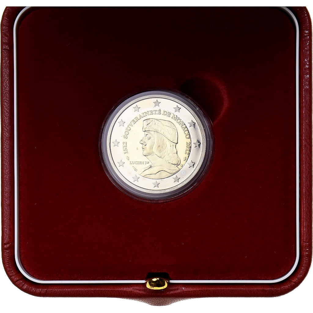 Monaco, 2 Euro, Lucien 1er - 500 ans, BE, 2012, MDP, Laiton, FDC