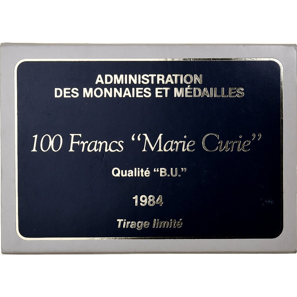 France, 100 Francs, Marie Curie, 1984, MDP, BU, Silver, MS(65-70)