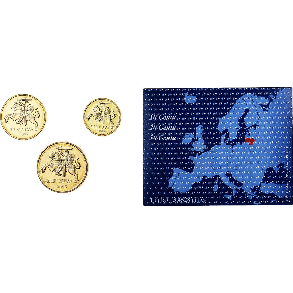 Lithouwen, Set 10, 20, 50 Centu, Gemengde jaren, Nickel-brass, FDC