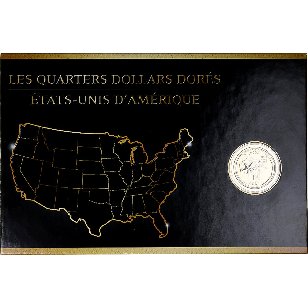 United States, quarter dollar, Texas, 2004, Denver, Copper-Nickel Gilt, MS(64)