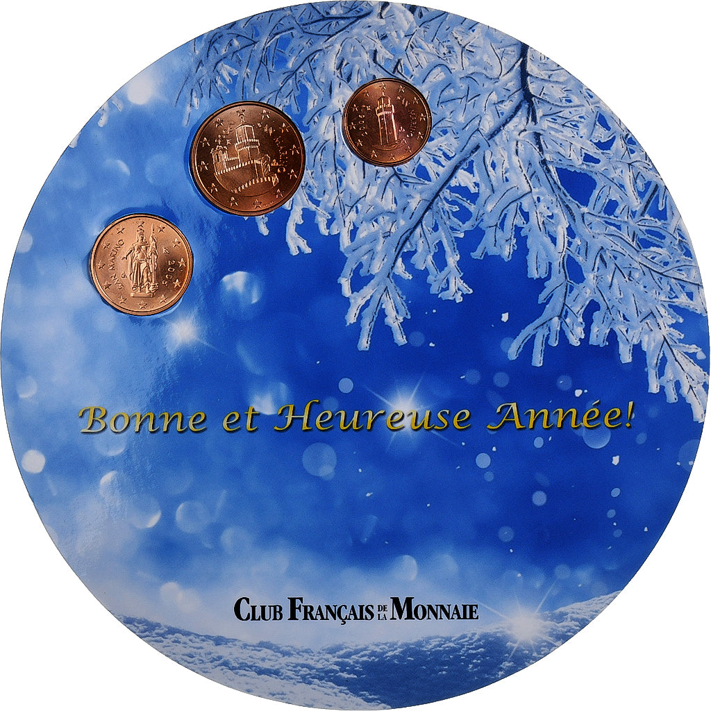 San Marino, Set 1 ct., 2 cts. & 5 cts., 2006, Rome, Copper Plated Steel, UNC-