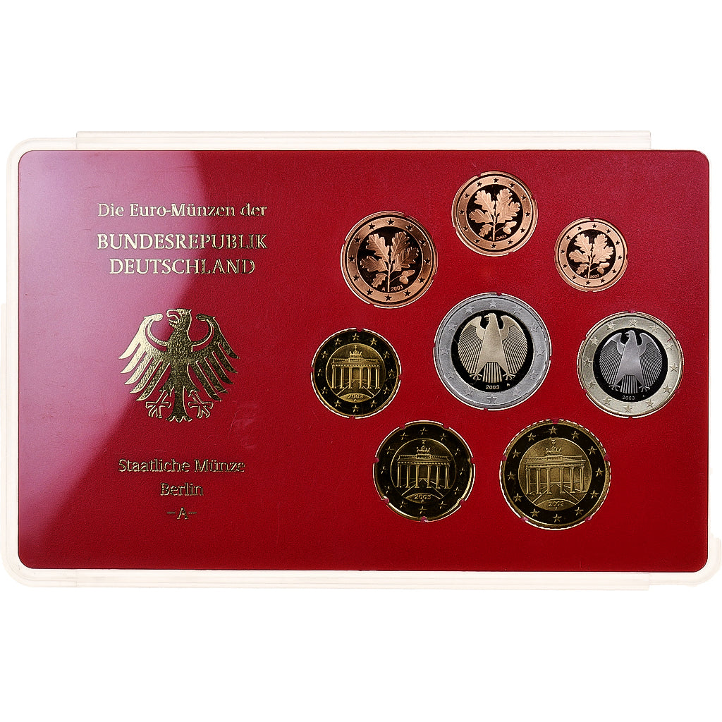 Alemanha, Set 1 ct. - 2 Euro, Proof, 2003, Berlin, N/D, MS(65-70)