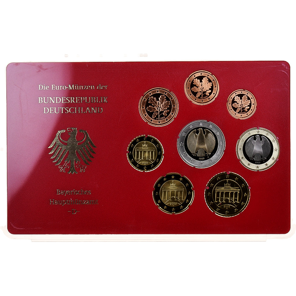 Alemanha, Set 1 ct. - 2 Euro, Proof, 2003, Munich, N/D, MS(65-70)