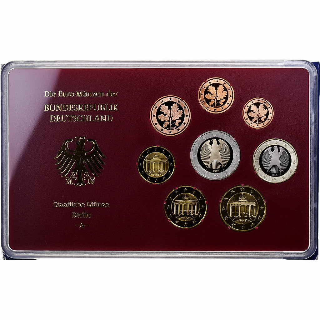 Alemanha, Set 1 ct. - 2 Euro, Proof, 2004, Berlin, N/D, MS(65-70)