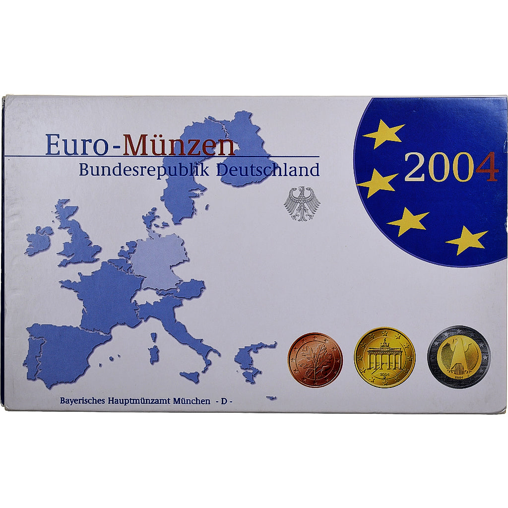Alemanha, Set 1 ct. - 2 Euro, Proof, 2004, Munich, N/D, MS(65-70)