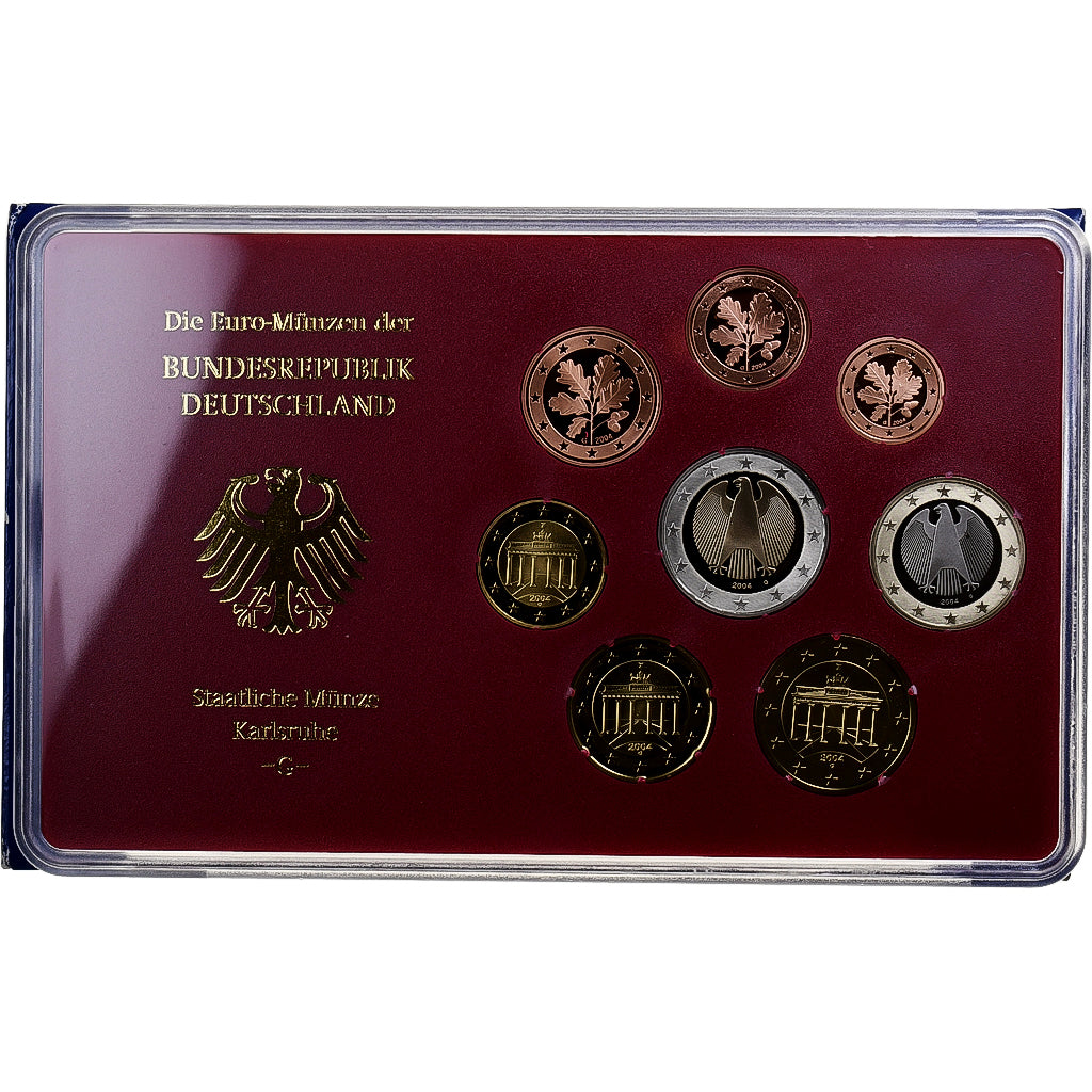 Alemanha, Set 1 ct. - 2 Euro, Proof, 2004, Karlsruhe, N/D, MS(65-70)