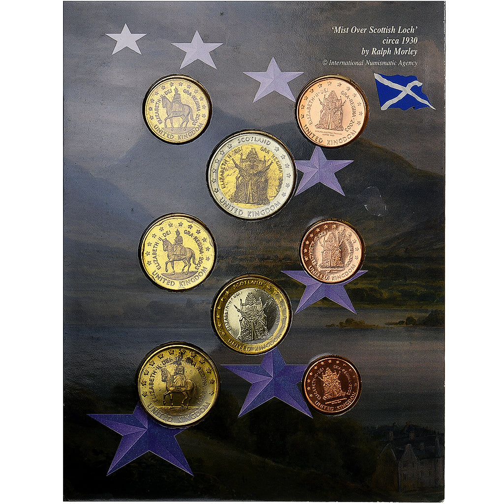 Royaume-Uni, Set 1 ct. - 2 Euro, Essai-Trial, 2003, FDC