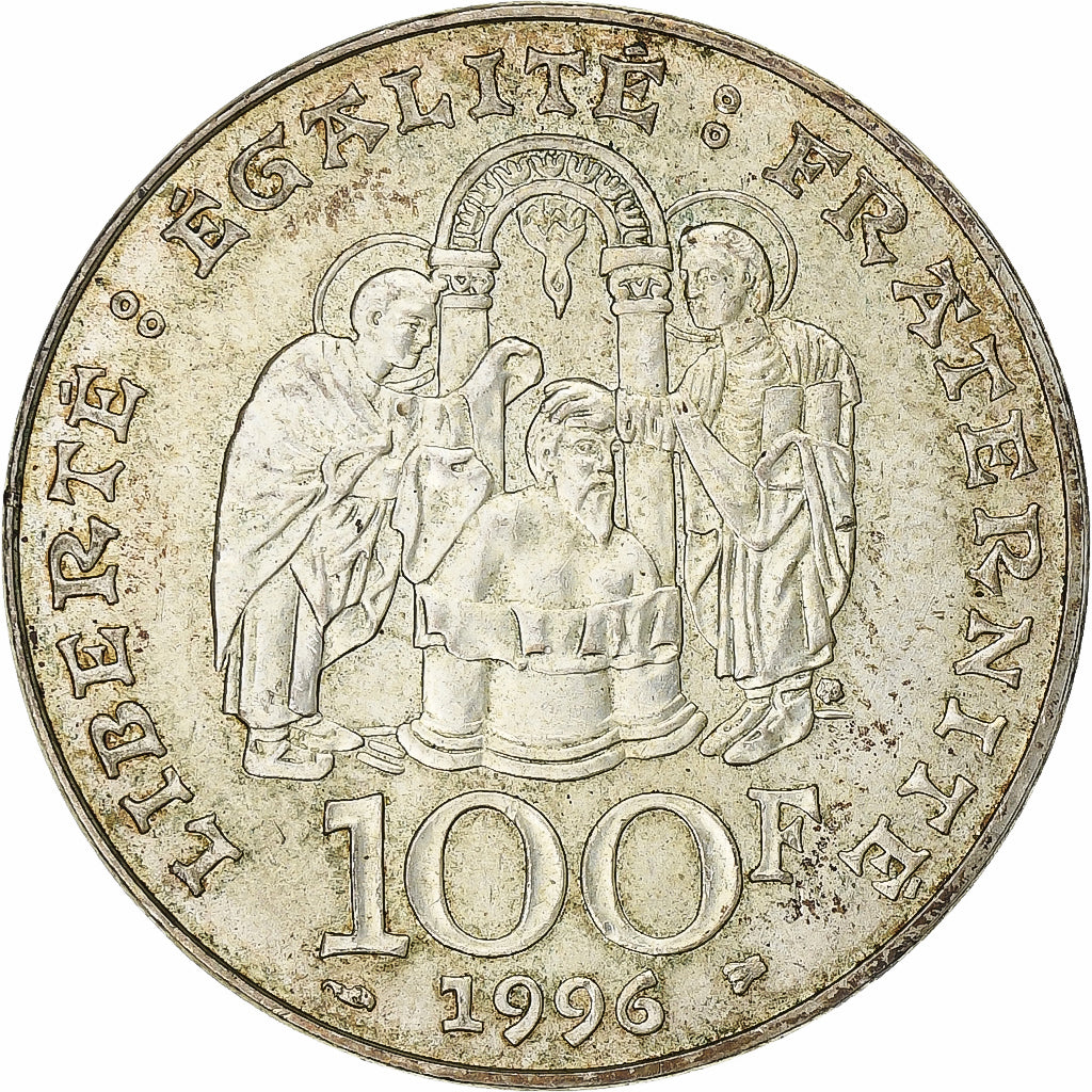 France, 100 Francs, Clovis, 1996, MDP, Silver, MS(60-62)