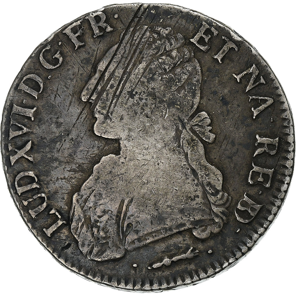 France, Louis XVI, Écu de Béarn aux branches d'olivier, 1781, Pau, Silver