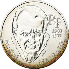 France, 100 Francs, André Malraux, 1997, MDP, BU, Silver, MS(63)