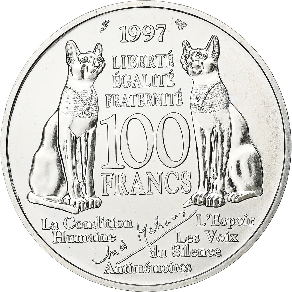 Frankreich, 100 Francs, André Malraux, 1997, MDP, BU, Silber, UNZ