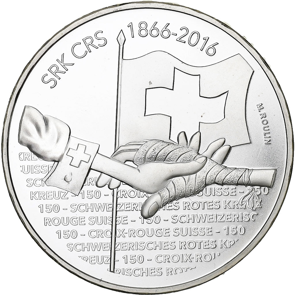 Switzerland, 20 Francs, 150 Years of Red Cross, 2016, Bern, Proof, Silver