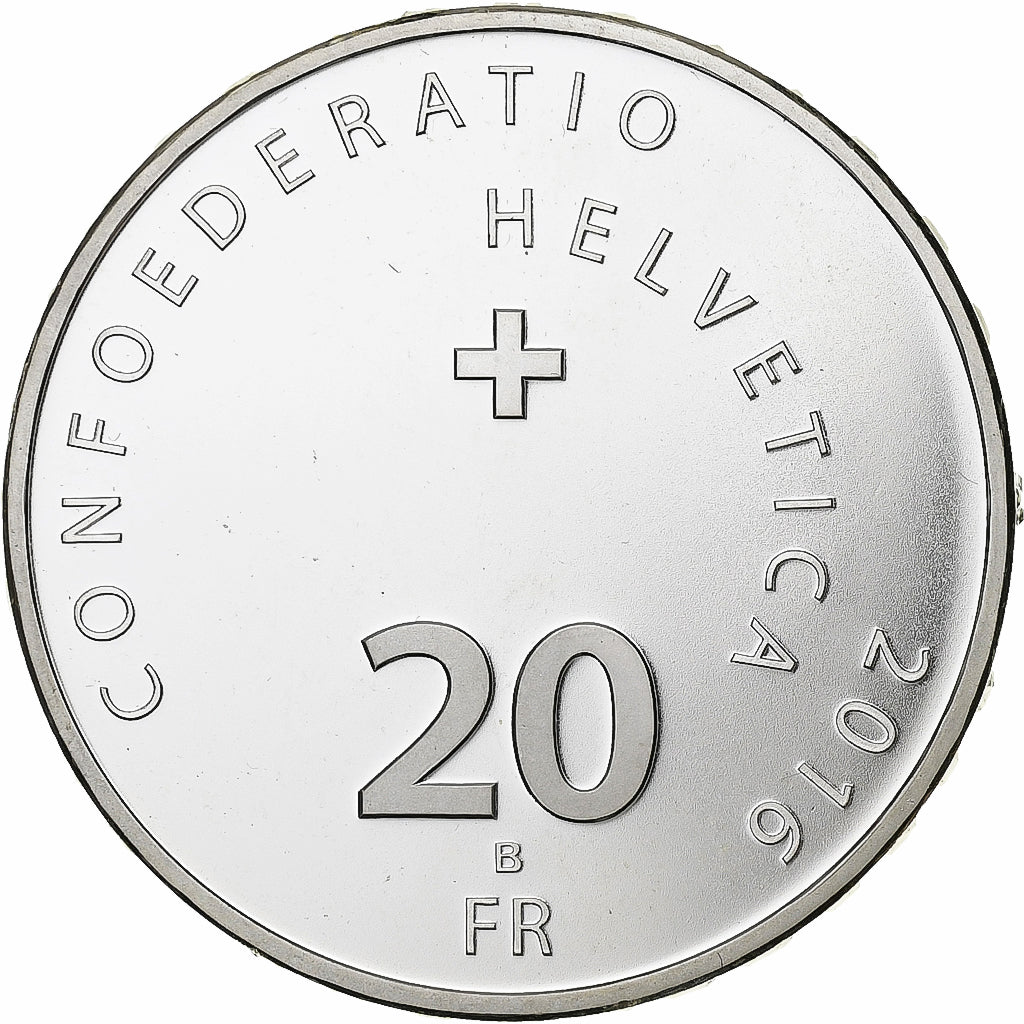Switzerland, 20 Francs, 150 Years of Red Cross, 2016, Bern, Proof, Silver