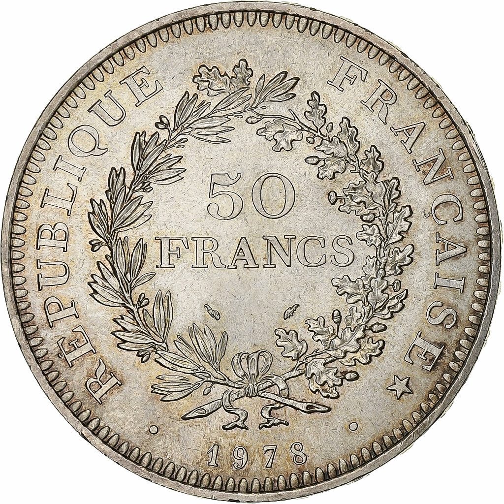 France, 50 Francs, Hercule, 1978, Paris, Silver, MS(60-62), Gadoury:882