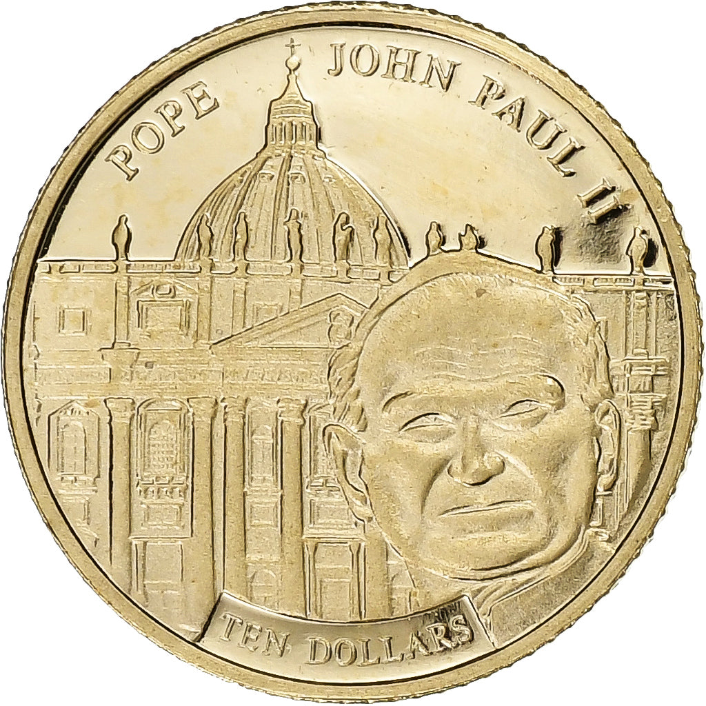 Liberia, 10 Dollars, John Paul II, 2003, Proof, Gold, MS(65-70)