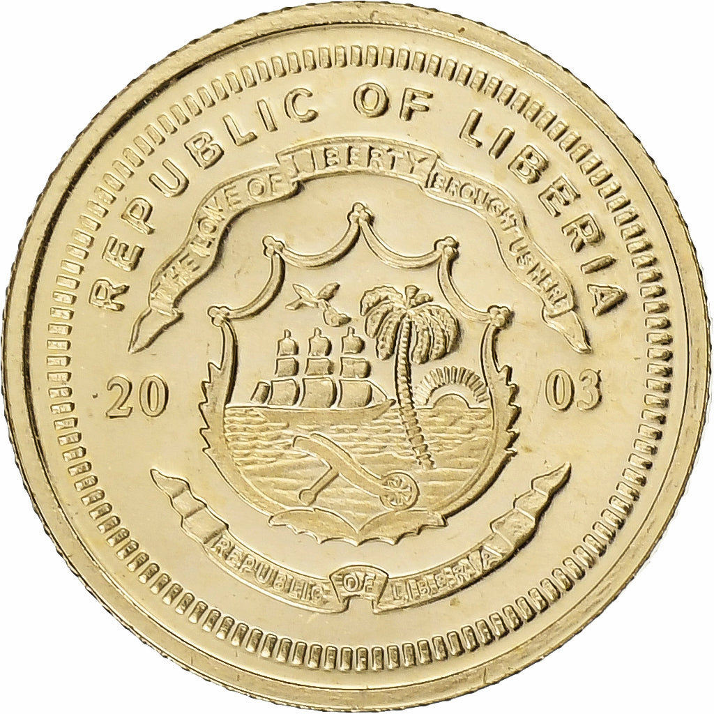 Liberia, 10 Dollars, John Paul II, 2003, Proof, Gold, MS(65-70)