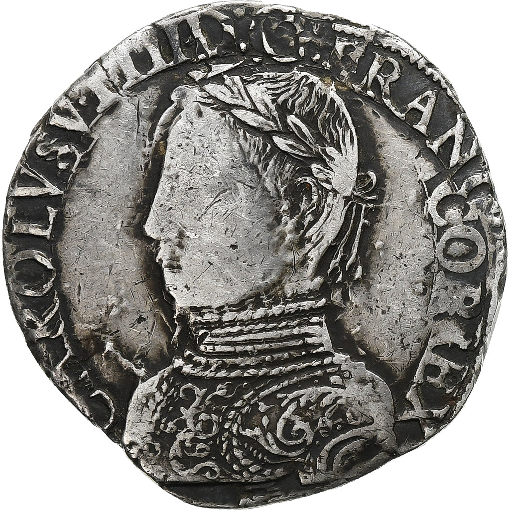 France, Charles IX, Teston, 1562, La Rochelle, Silver, VF(30-35), Gadoury:429