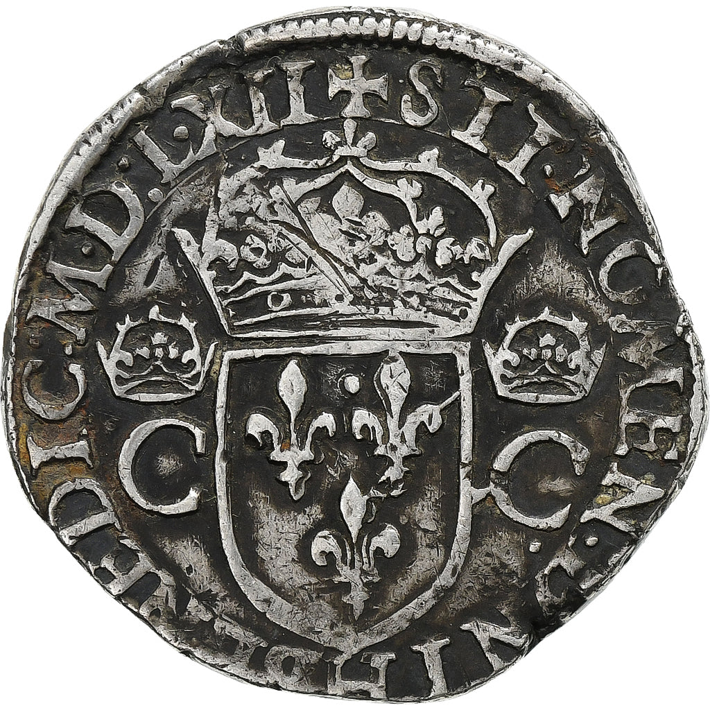 France, Charles IX, Teston, 1562, La Rochelle, Silver, VF(30-35), Gadoury:429