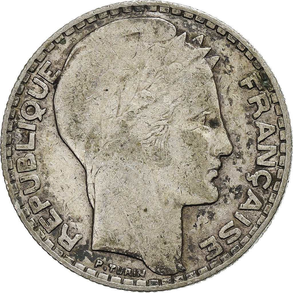 Francia, 10 Francs, Turin, 1932, Paris, Plata, BC+, Gadoury:801