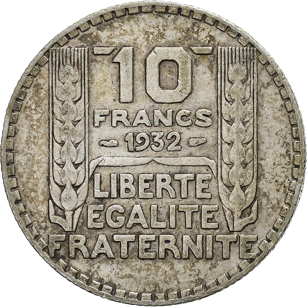 Francia, 10 Francs, Turin, 1932, Paris, Plata, BC+, Gadoury:801