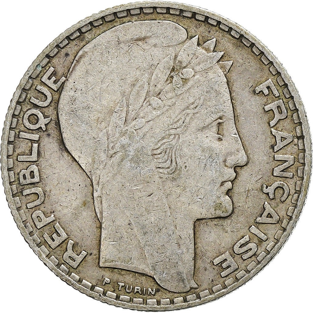 Francja, 10 Francs, Turin, 1933, Paris, Srebro, VF(30-35), Gadoury:801
