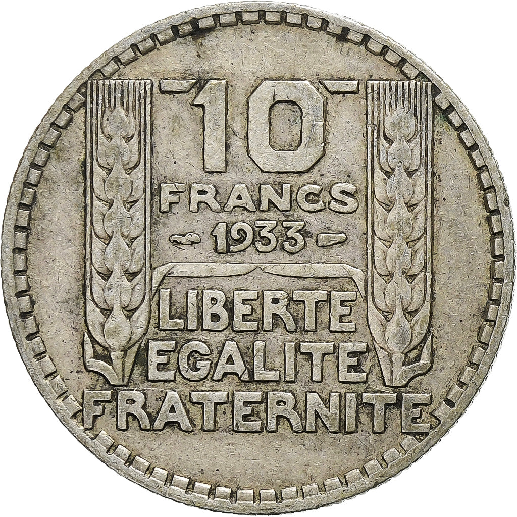 Francja, 10 Francs, Turin, 1933, Paris, Srebro, VF(30-35), Gadoury:801