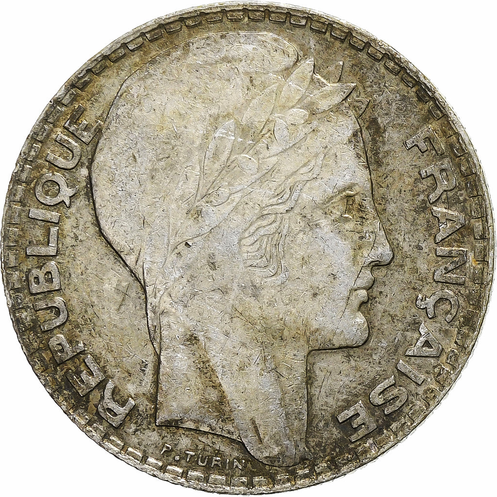 France, 10 Francs, Turin, 1938, Paris, Silver, VF(30-35), Gadoury:801