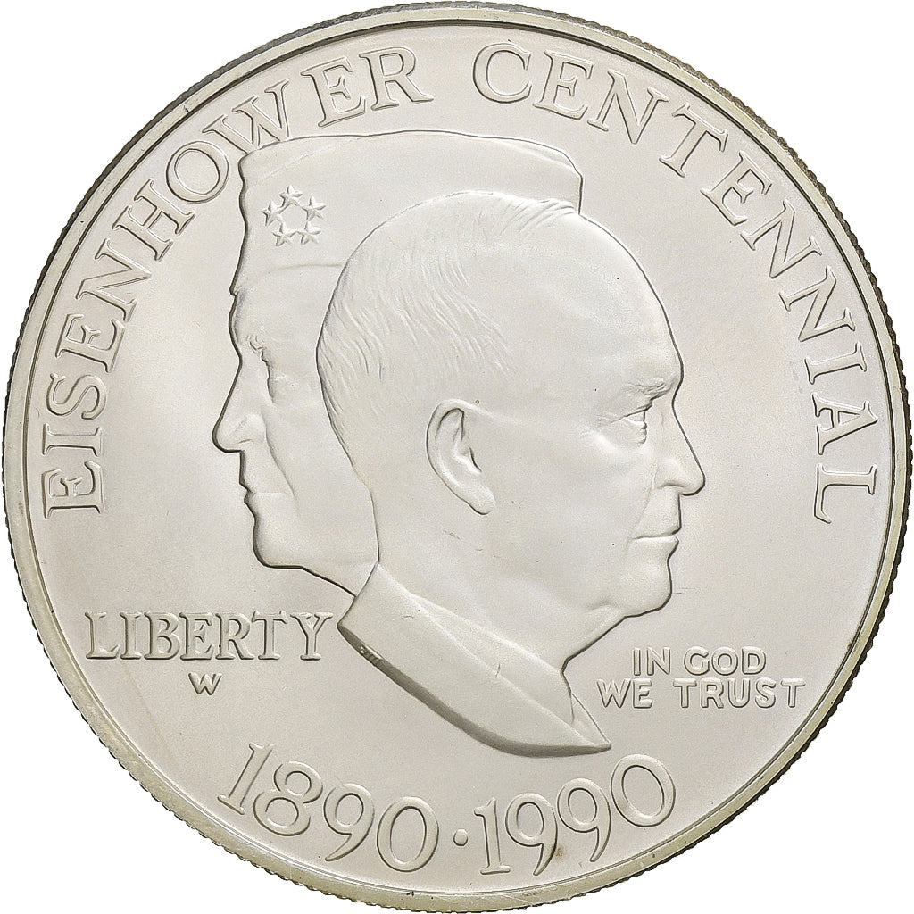 Stati Uniti, Dollar, Eisenhower centennial, 1990, West Point, Argento, SPL