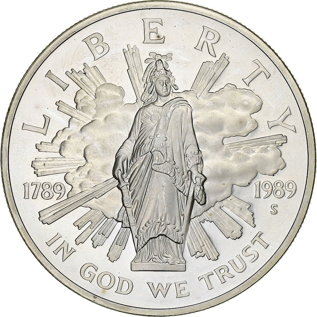 Stati Uniti, Dollar, Bicentenaire du Congrès, 1989, San Francisco, Argento, SPL