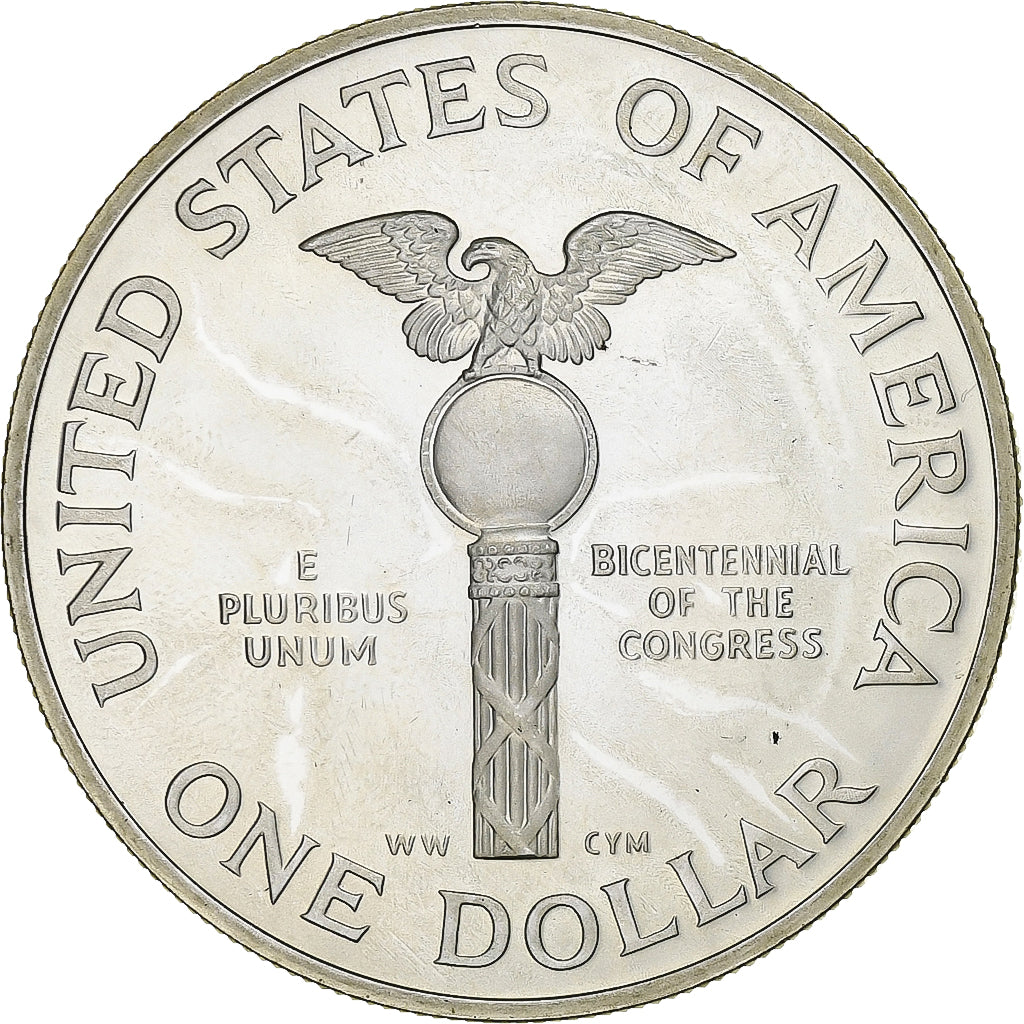 Stati Uniti, Dollar, Bicentenaire du Congrès, 1989, San Francisco, Argento, SPL