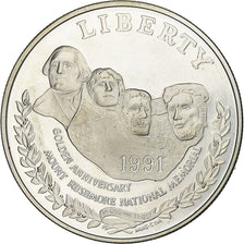 United States, Dollar, Mount Rushmore, 1991, San Francisco, Silver, MS(63)