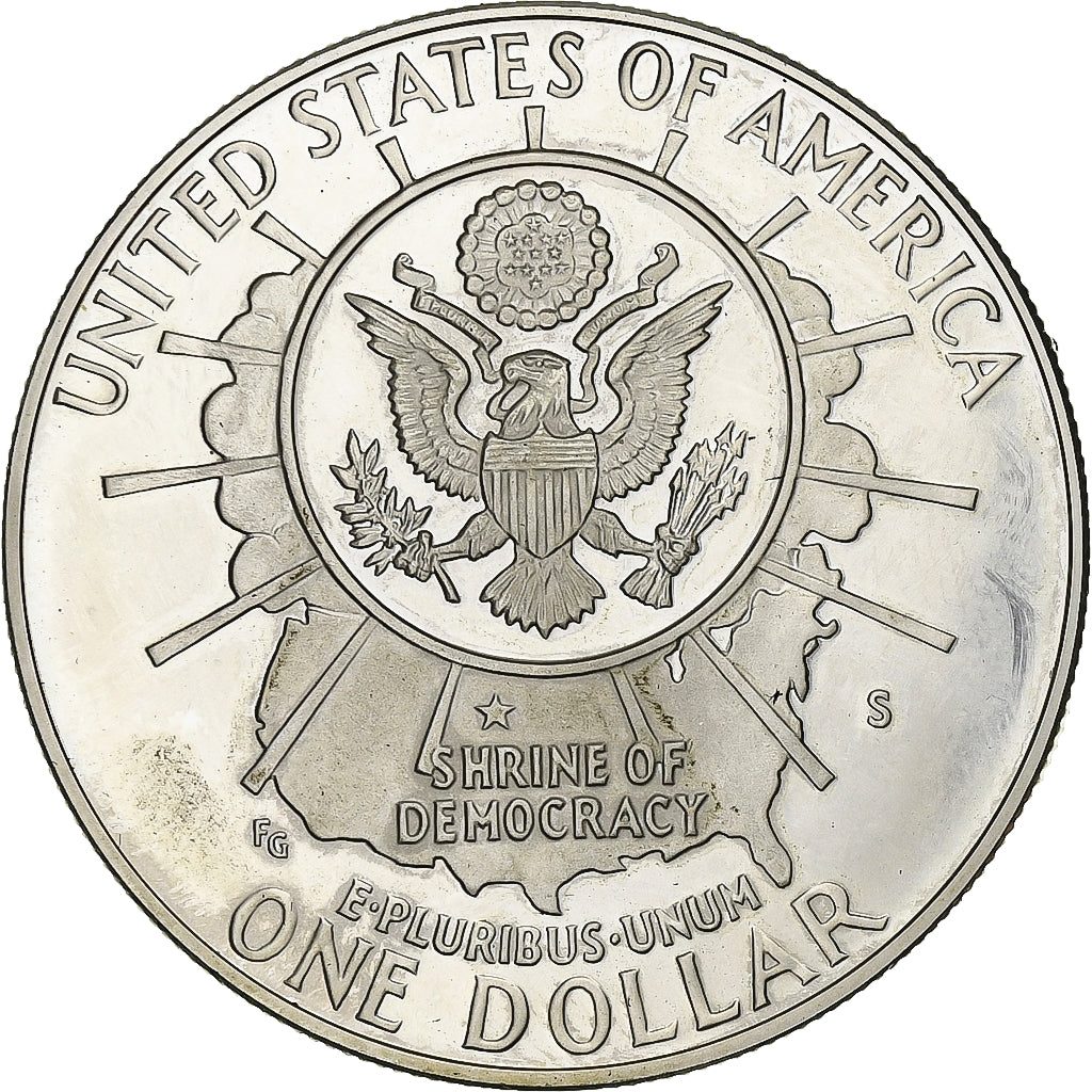 United States, Dollar, Mount Rushmore, 1991, San Francisco, Silver, MS(63)