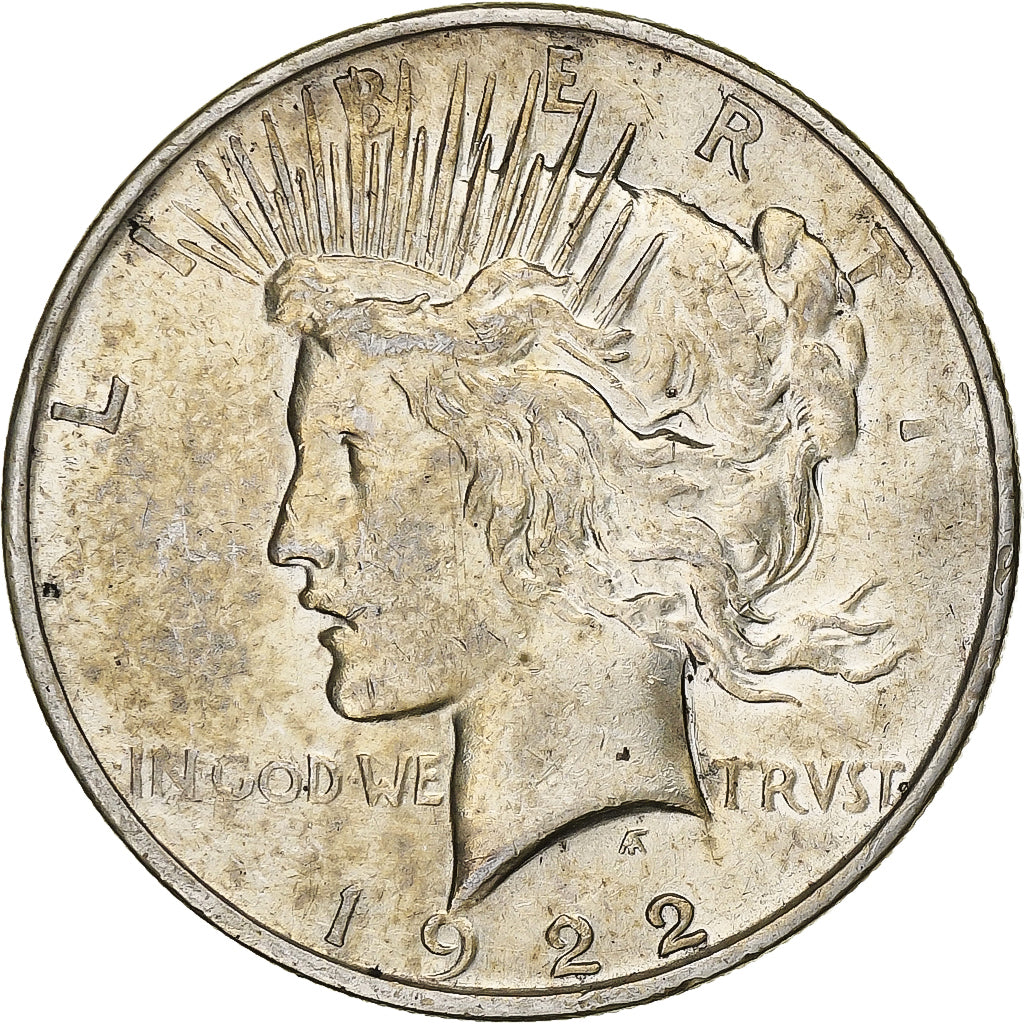 United States, Dollar, Peace, 1922, Denver, Silver, AU(50-53)
