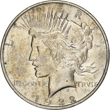 United States, Dollar, Peace, 1922, Denver, Silver, AU(50-53)