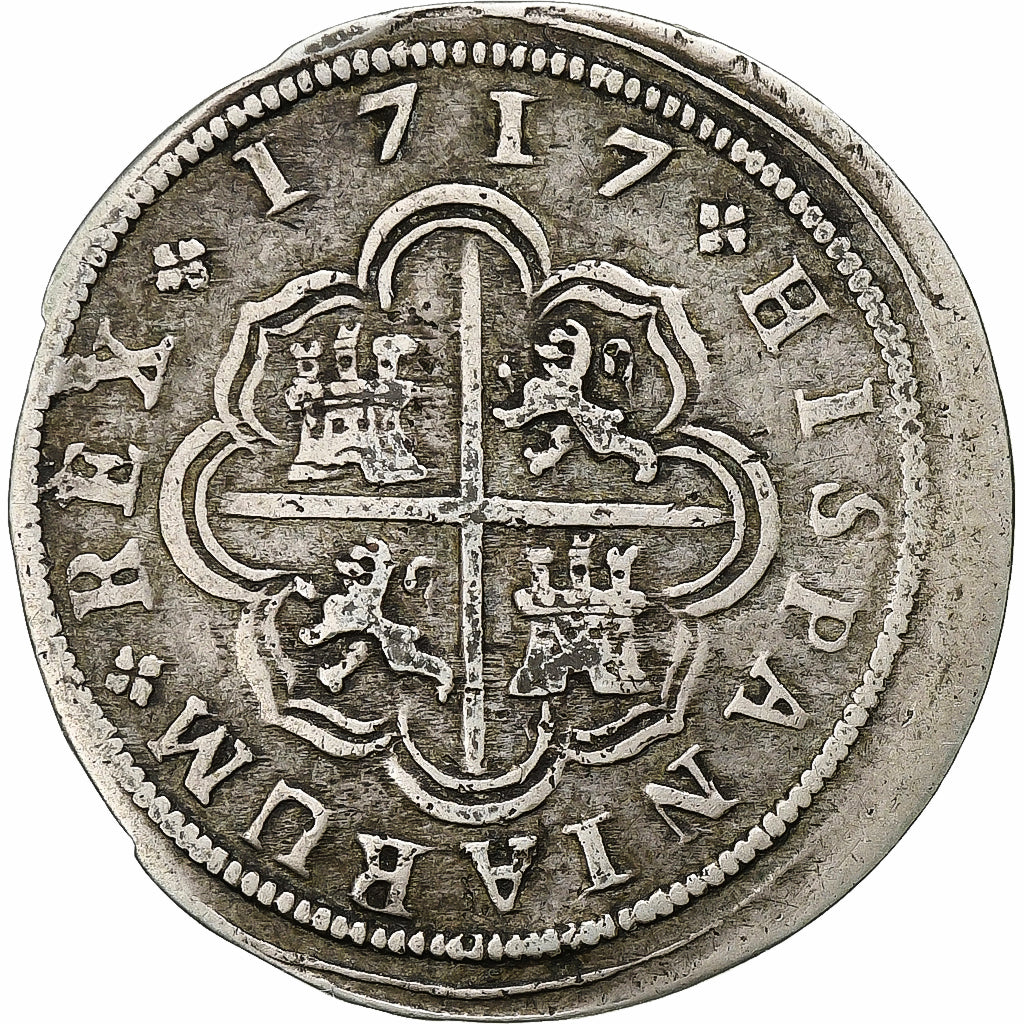 Spain, Philip V, 2 Reales, 1717, Madrid, Silver, VF(30-35), KM:296