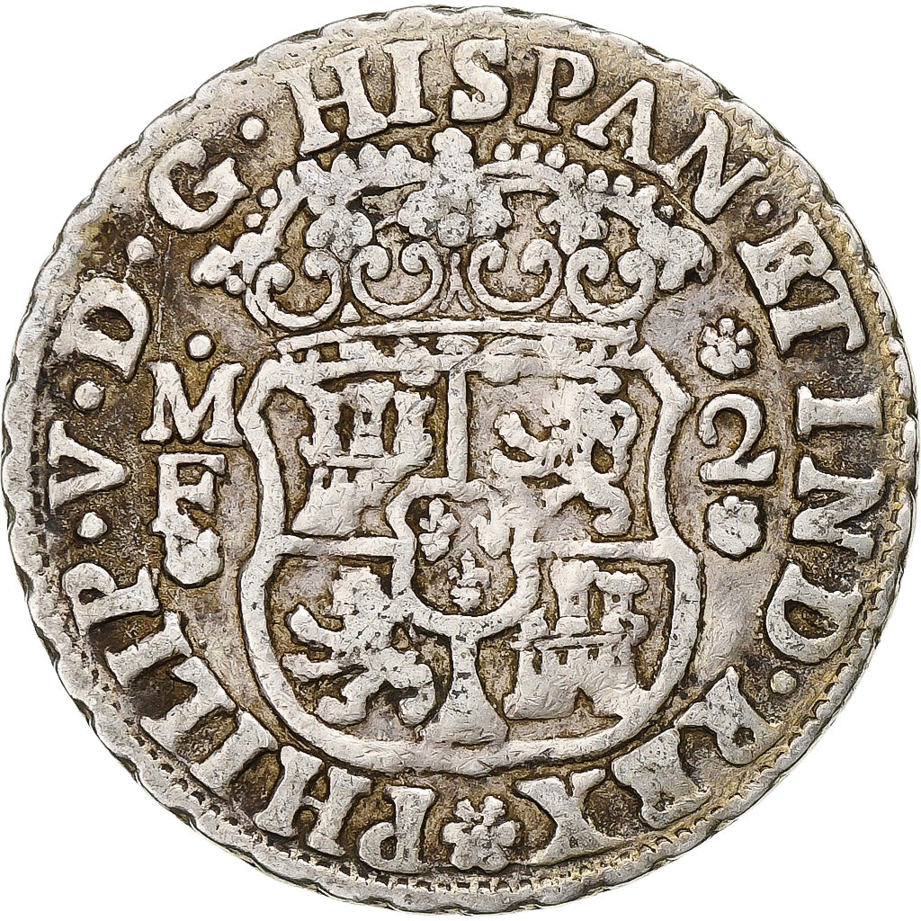 Mexico, Philip V, 2 Reales, 1739, Mexico City, Silver, VF(30-35), KM:84