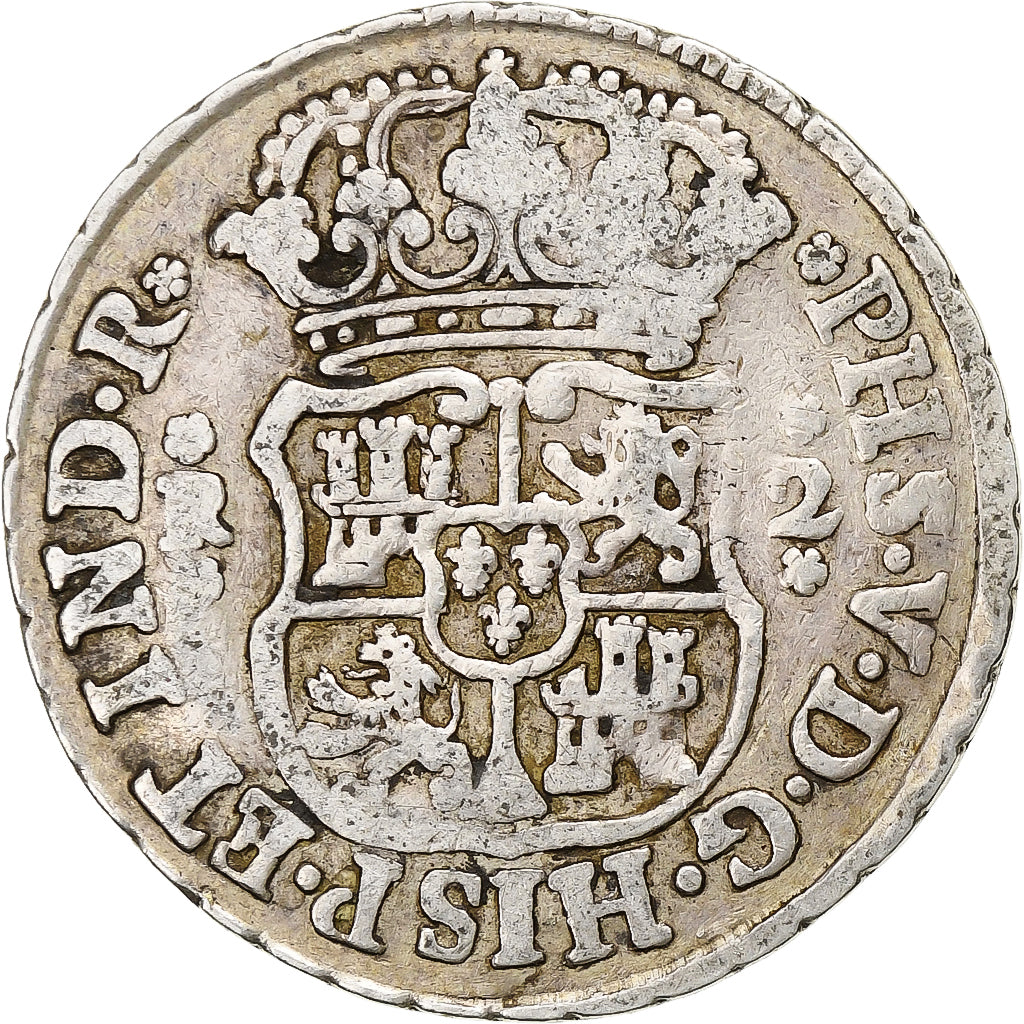Messico, Philip V, 2 Reales, 1742, Mexico City, Argento, MB, KM:85