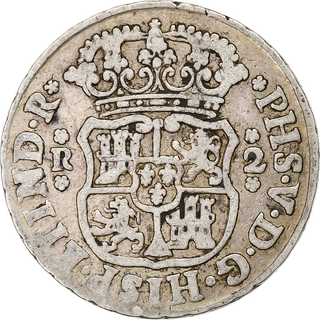 Mexico, Philip V, 2 Reales, 1743, Mexico City, Silver, VF(20-25), KM:85