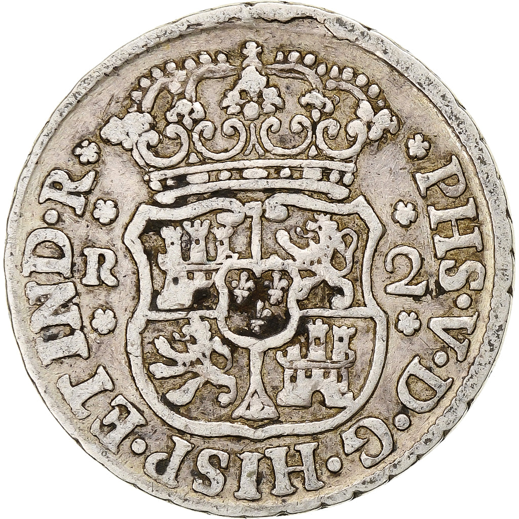 Messico, Philip V, 2 Reales, 1744, Mexico City, Argento, MB, KM:85