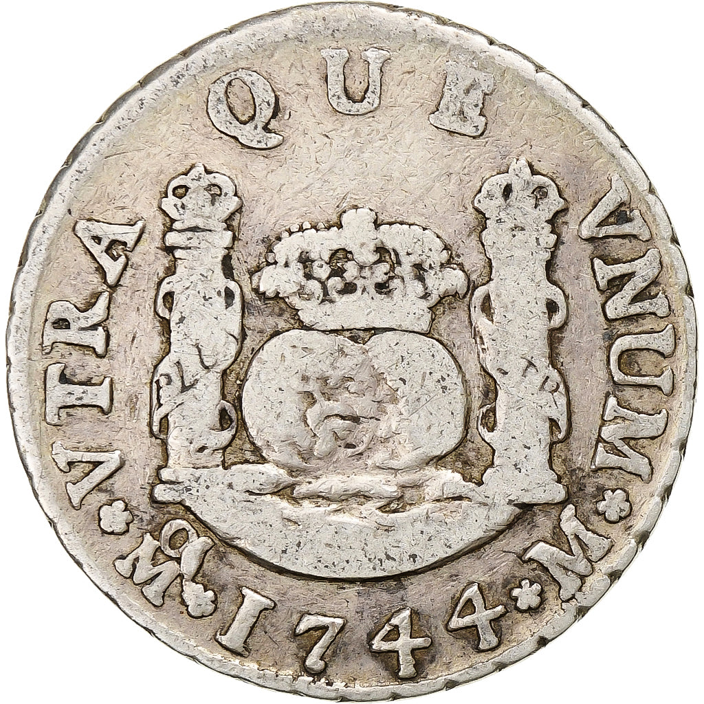 Messico, Philip V, 2 Reales, 1744, Mexico City, Argento, MB, KM:85