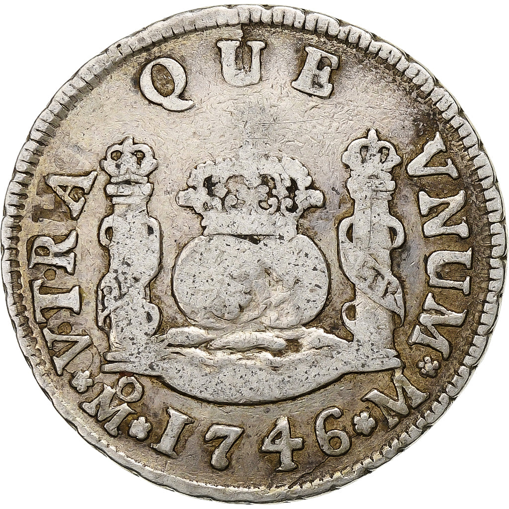 Messico, Philip V, 2 Reales, 1746, Mexico City, Argento, MB, KM:85