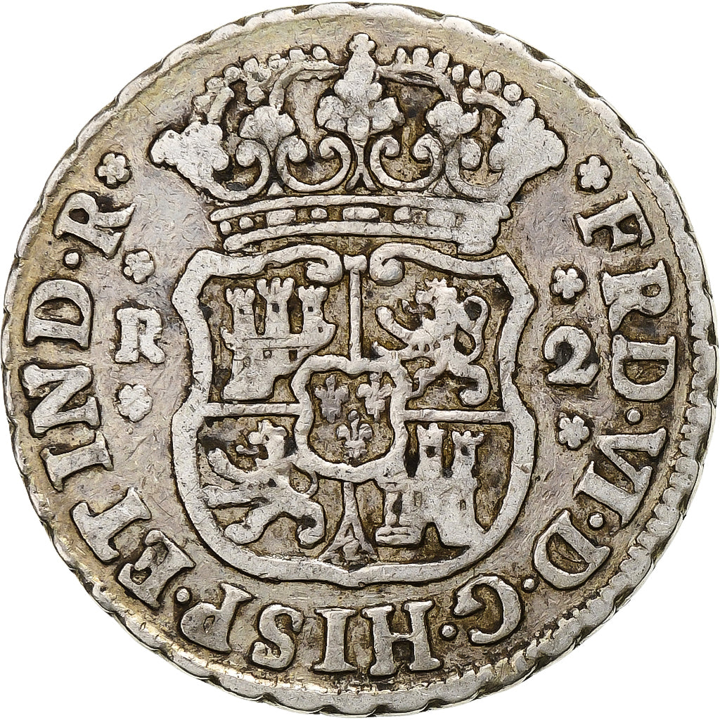 Messico, Philip V, 2 Reales, 1749, Mexico City, Argento, MB, KM:85