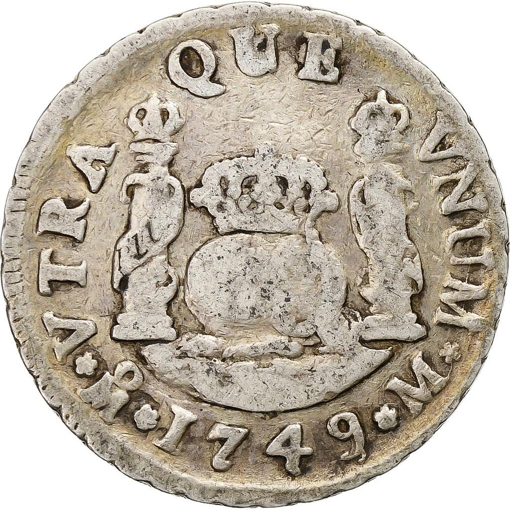 Messico, Philip V, 2 Reales, 1749, Mexico City, Argento, MB, KM:85