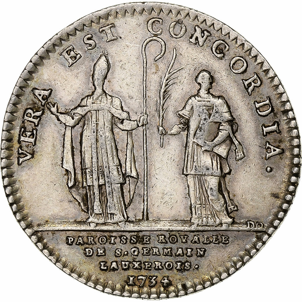 France, Token, Louis XV, Paroisse de Saint-Germain-l'Auxerrois, 1734, Silver