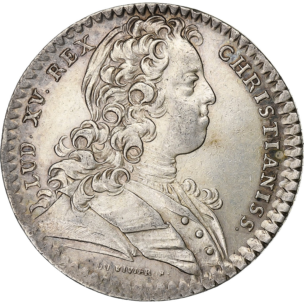 France, Token, Louis XV, Trésor Royal, 1728, Silver, Duvivier, AU(50-53)