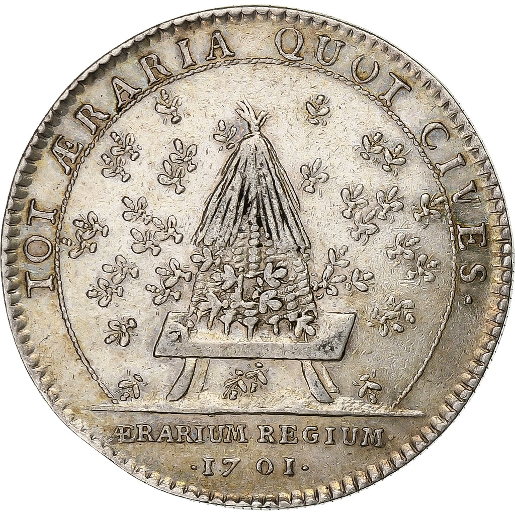 Frankrijk, Token, Louis XIV, Trésor Royal, 1701, Zilver, ZF, Feuardent:1965