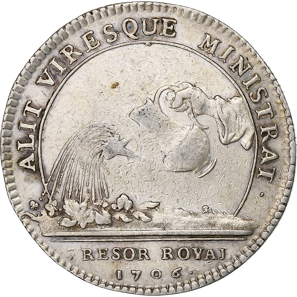 France, Token, Louis XIV, Trésor Royal, 1706, Silver, EF(40-45), Feuardent:1978