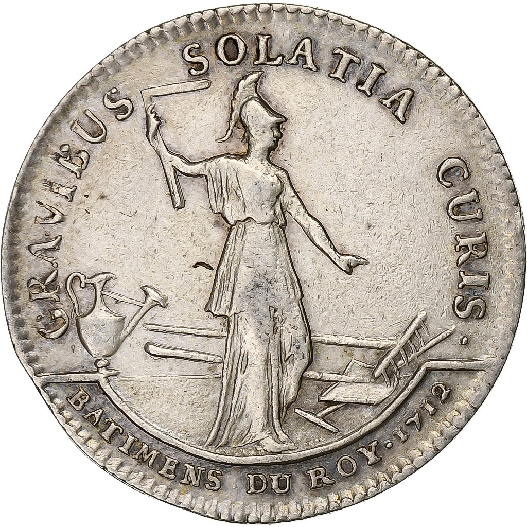 France, Jeton, Louis XIV, Bâtiments du Roi, 1712, Argent, TTB+, Feuardent:3076
