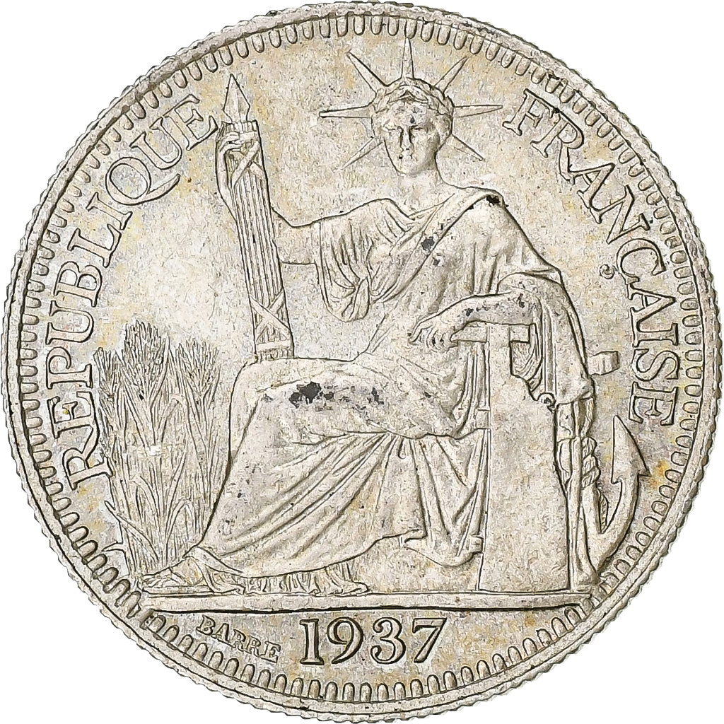 Indochine française, 10 Centimes, 1937, Paris, Argent, SUP+